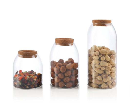 O'lala Glass Storage Jar with Cork Lid - Retail Therapy Online