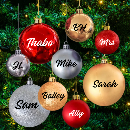 Personalised Festive Christmas Bauble - Various Sizes - Retail Therapy Online