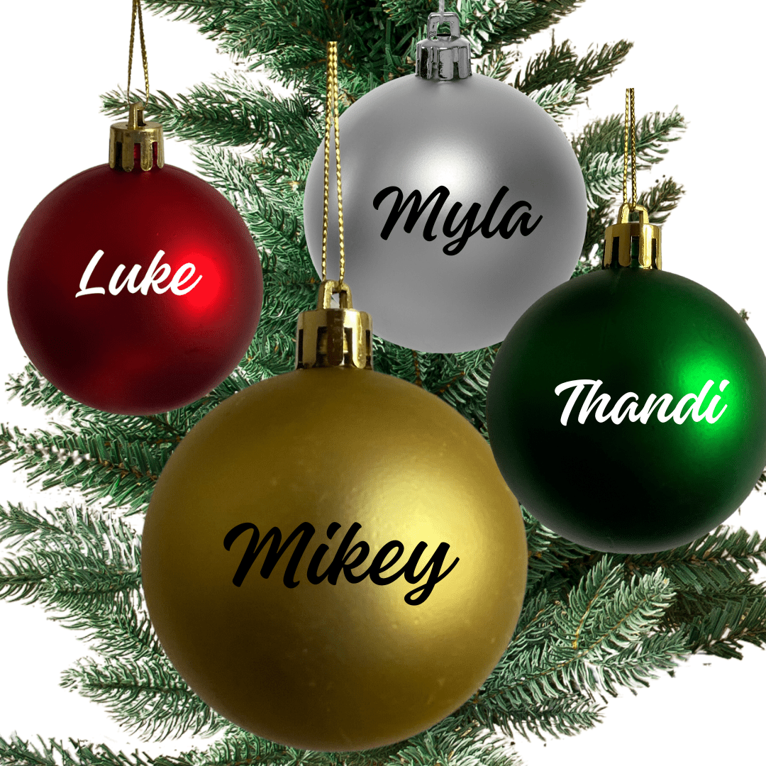 Personalised Festive Christmas Baubles - Retail Therapy Online