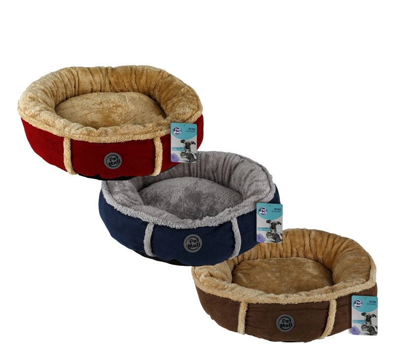 Petmall Fleece Pet Bed Round with Furry Centre - Retail Therapy Online