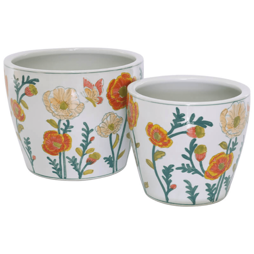 Poppy Butterfly Planter Pots - Set of 2 - Retail Therapy Online