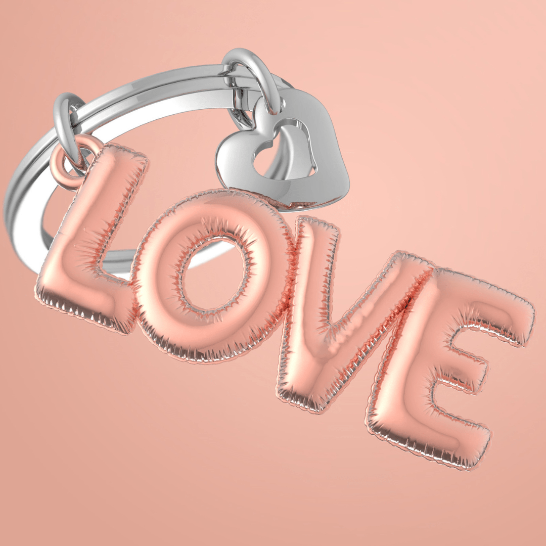 Premium 3D Metal Keyring - Love Balloon - Retail Therapy Online
