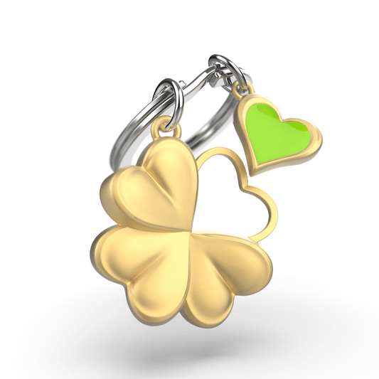 Premium 3D Metal Keyring - Lucky Clover - Retail Therapy Online