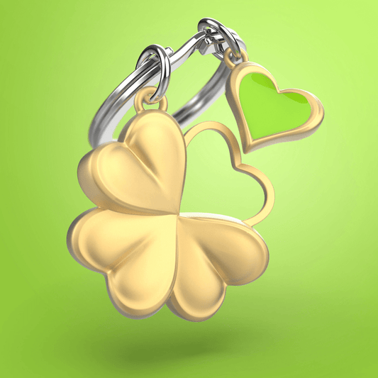 Premium 3D Metal Keyring - Lucky Clover - Retail Therapy Online