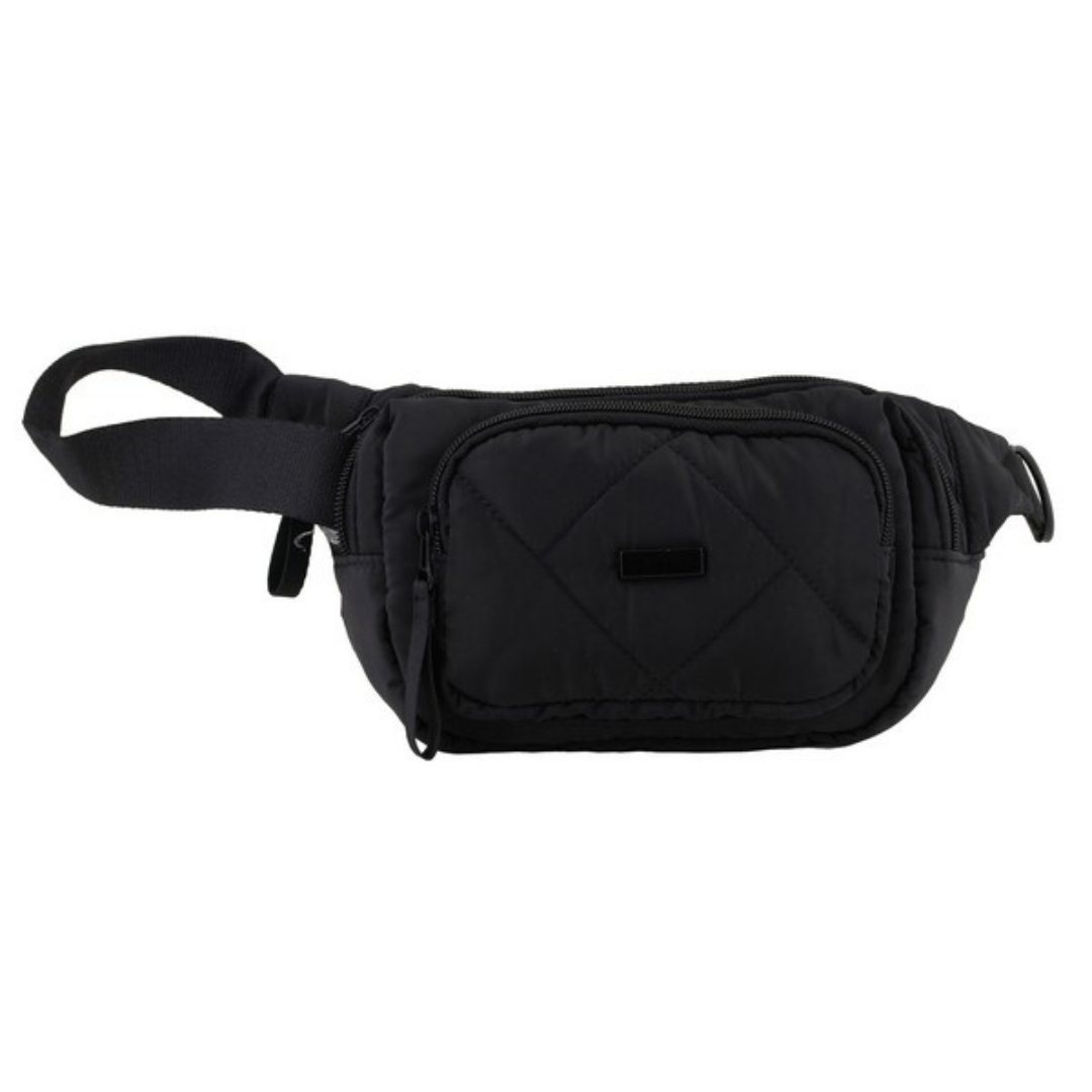 Quilted Double Pocket Moon Bag - Retail Therapy Online