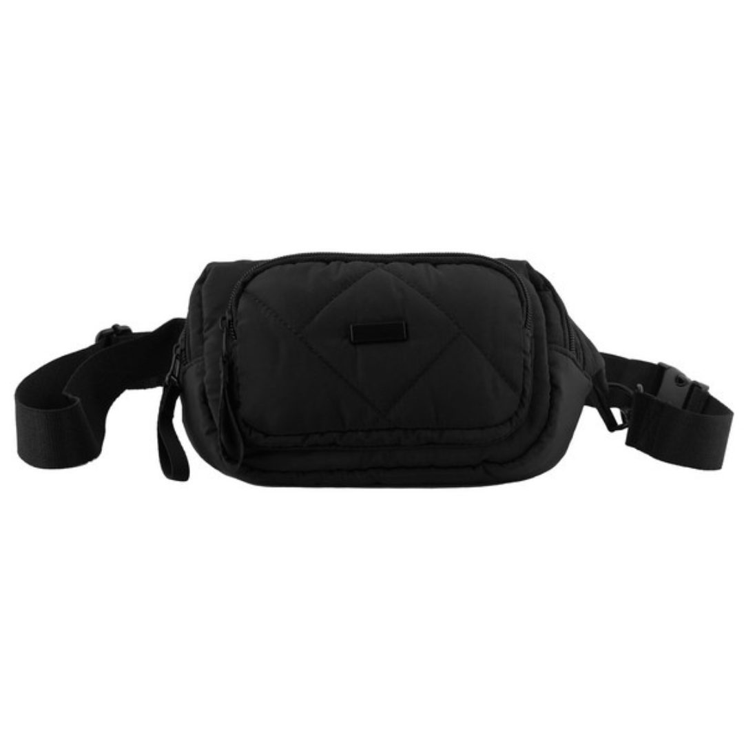 Quilted Double Pocket Moon Bag - Retail Therapy Online