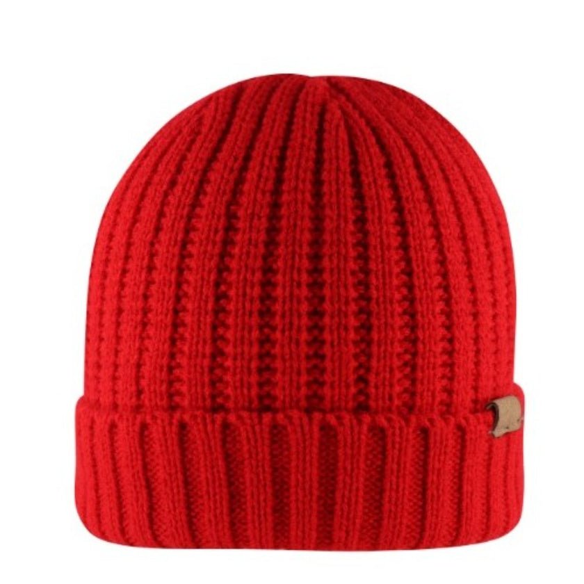 Rib Knit Beanie - Cuffed - Retail Therapy Online