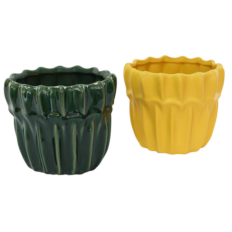 Ridged Pot Planter - 14cm - Retail Therapy Online