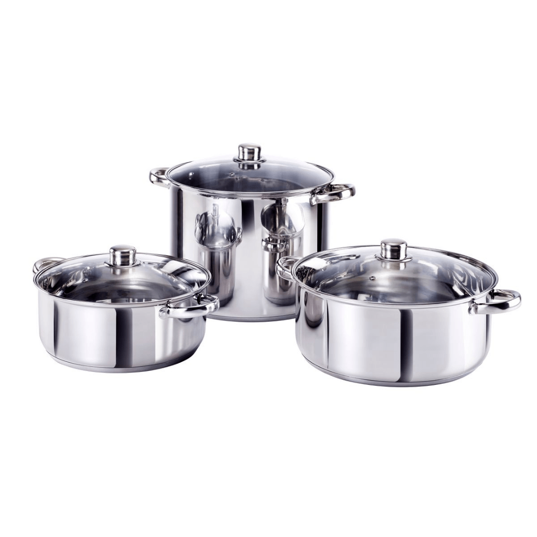 Salton Stainless Steel 6pc Cookware Pot Set - Retail Therapy Online