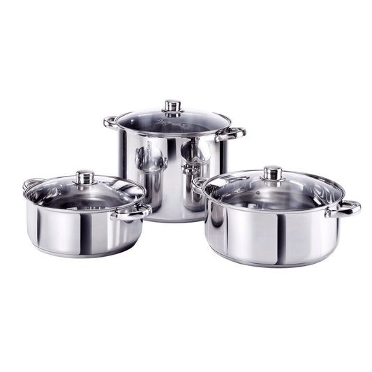 Salton Stainless Steel 6pc Cookware Pot Set - Retail Therapy Online