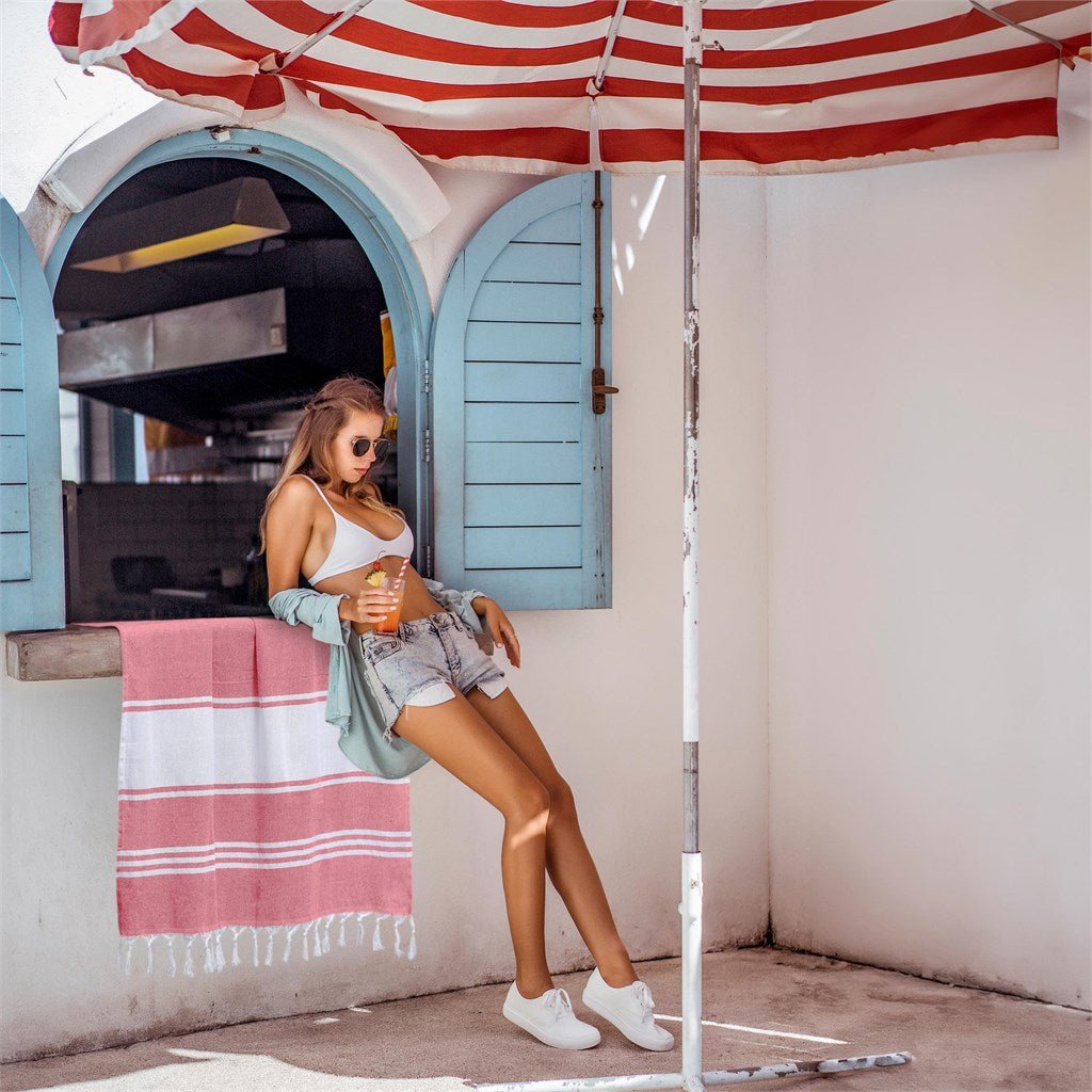 Santa Cruz Cotton - Rich Beach Towel & Drawstring Bag - Retail Therapy Online