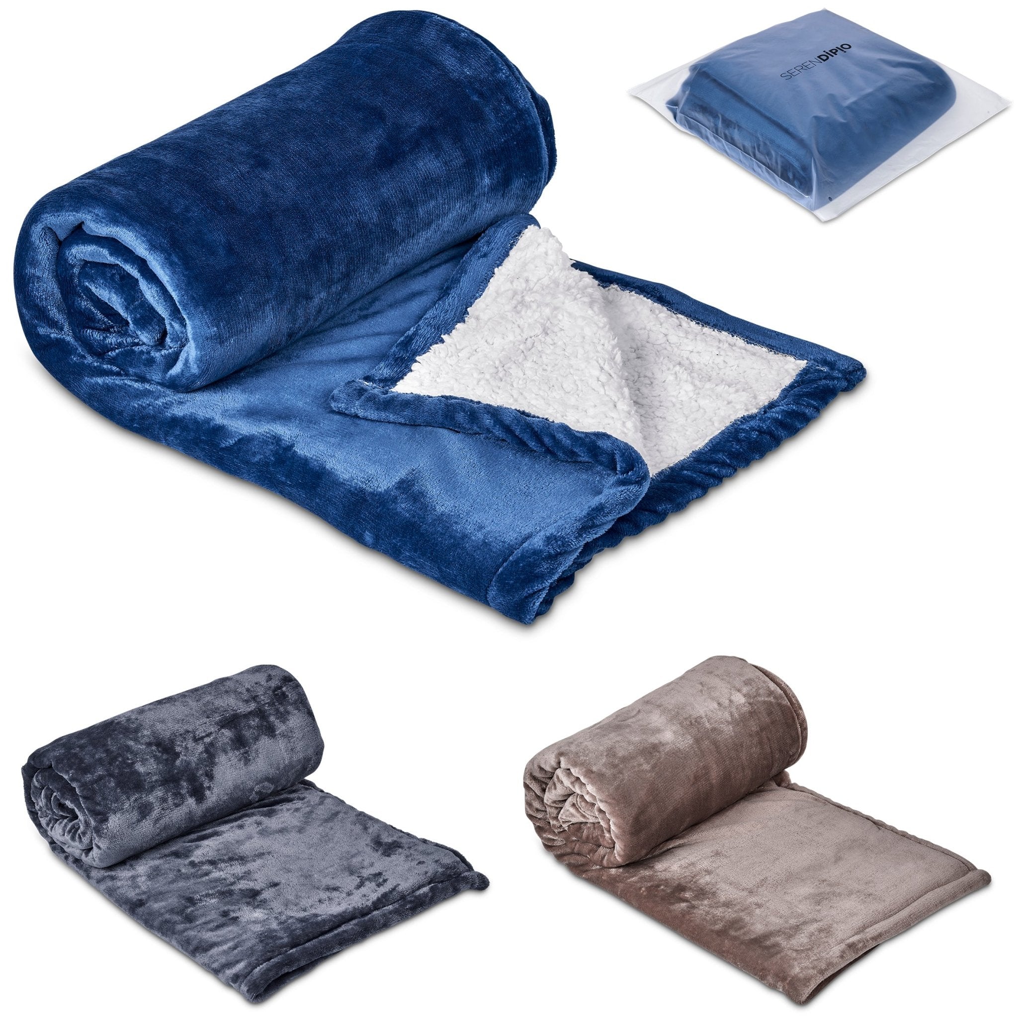 Serendipio Glacial Sherpa Fleece Blanket - Retail Therapy Online