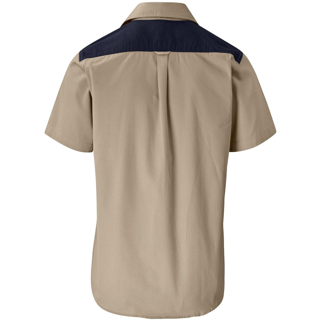 Short Sleeve Serengeti 2 Tone Bush Shirt - Mens - Retail Therapy Online