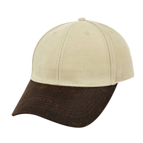 Two-Tone Waxed Oilskin 6 Panel Cap