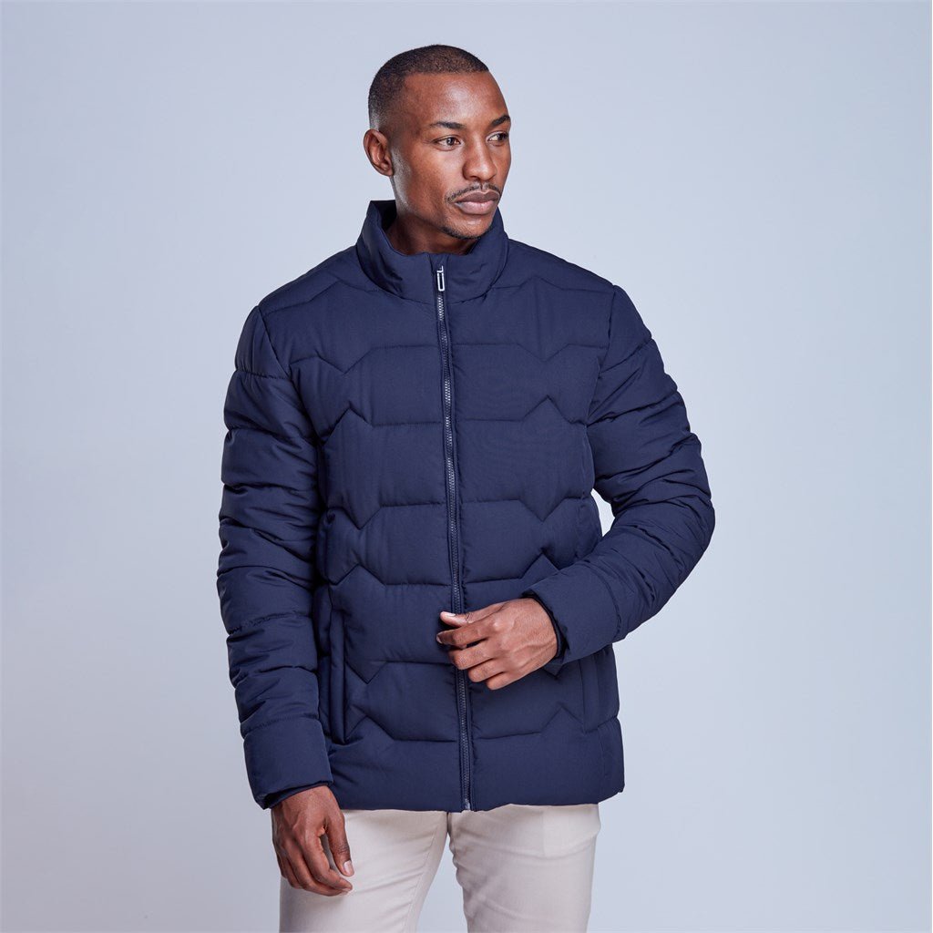 Ladies navy puffer jacket best sale