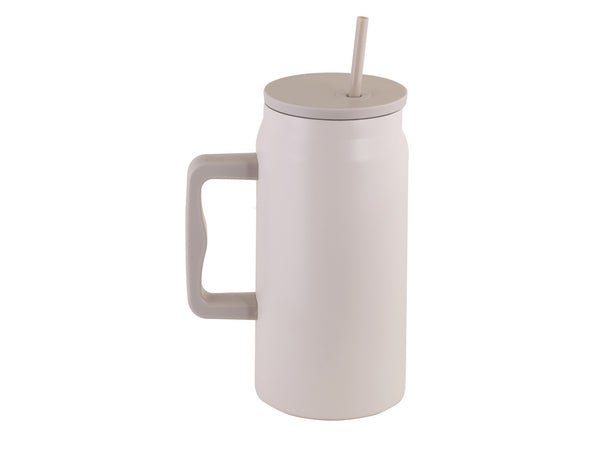 Thirst Quencher Stainless Steel Mug with Straw - 1500ml - Retail Therapy Online