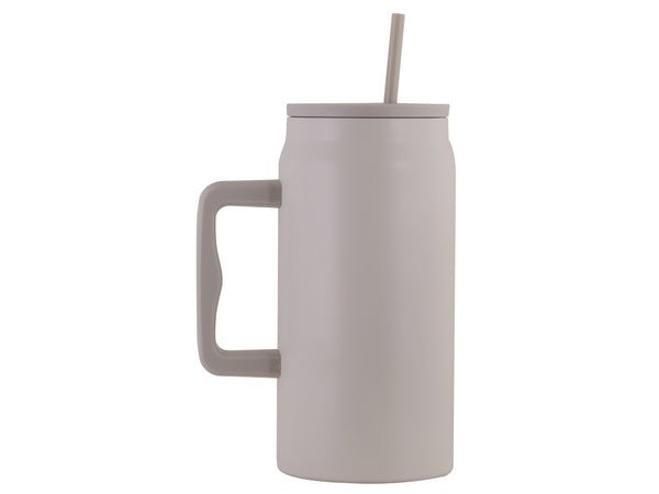 Thirst Quencher Stainless Steel Mug with Straw - 1500ml - Retail Therapy Online