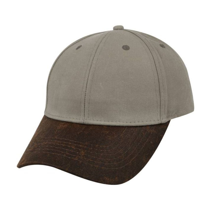 Two - Tone Waxed Oilskin 6 Panel Cap - Retail Therapy Online