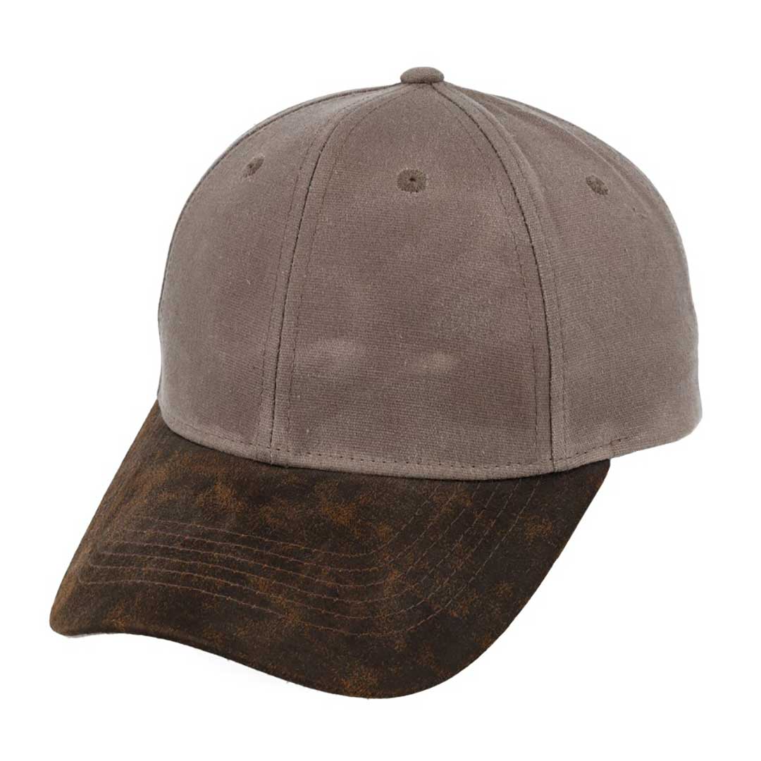 Two - Tone Waxed Oilskin 6 Panel Cap - Retail Therapy Online