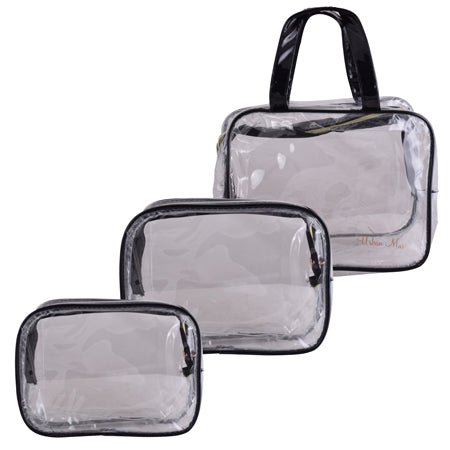 Urban Muse Vacay Vanity Bag 3pc Set - Transparent - Retail Therapy Online