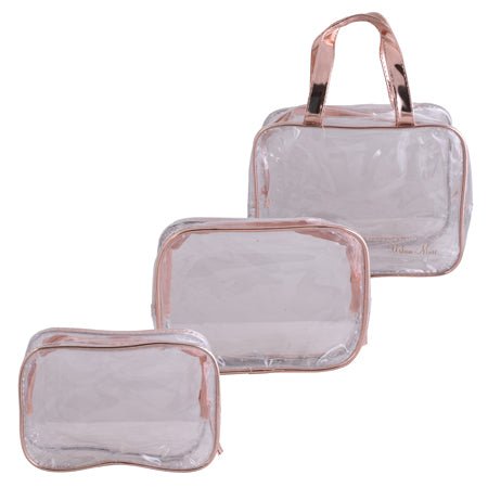 Urban Muse Vacay Vanity Bag 3pc Set - Transparent - Retail Therapy Online