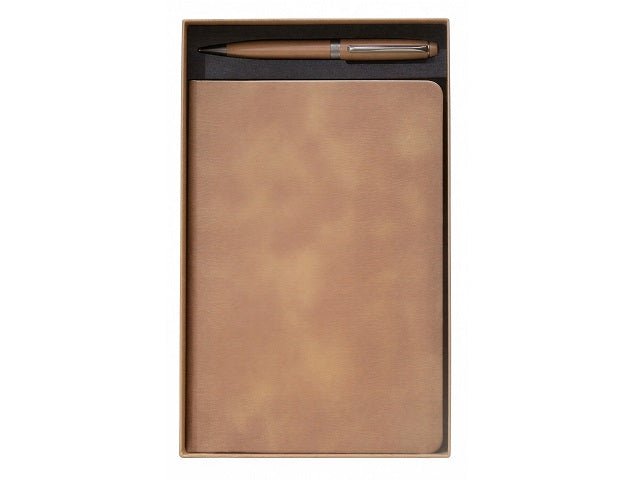 Vegan Leather Espresso A5 Notebook & Pen Set - Retail Therapy Online