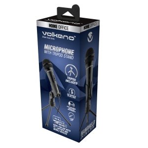 Volkano Stream Vocal Microphone with Tripod Aux - Retail Therapy Online