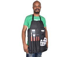 Wooden Braai Set Apron - Retail Therapy Online