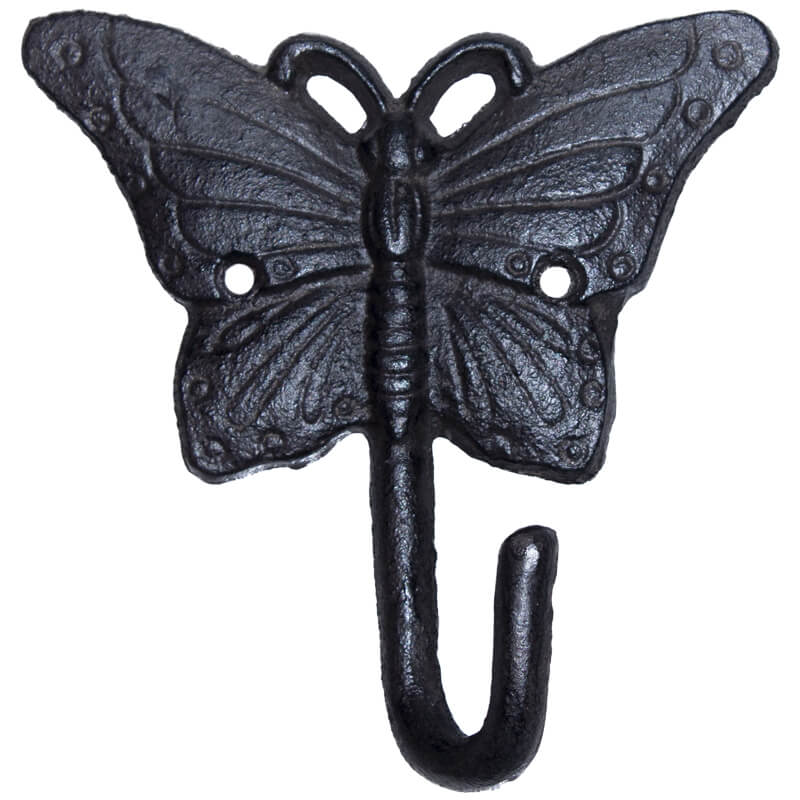Wrought Iron Butterfly Hook - 15cm - Retail Therapy Online