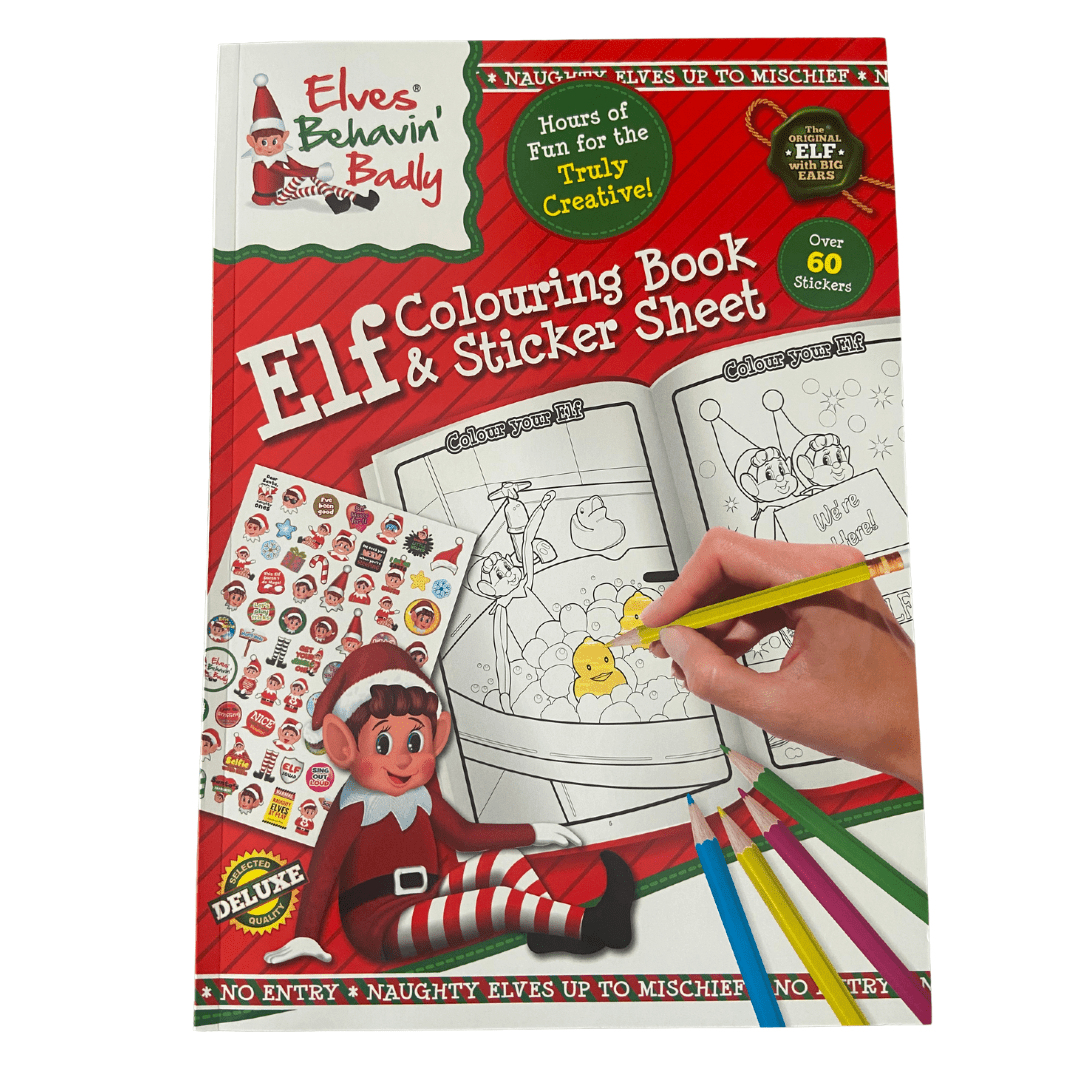 Xmas Elf Colouring Book & Sticker Sheet - Retail Therapy Online