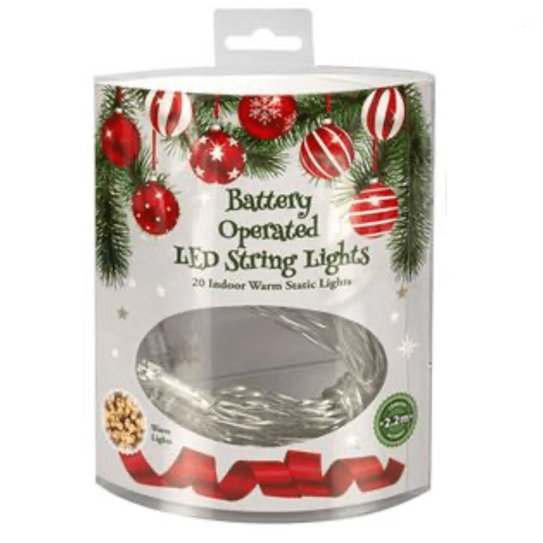 Xmas LED String Lights Battery Operated - 2.2m - Retail Therapy Online