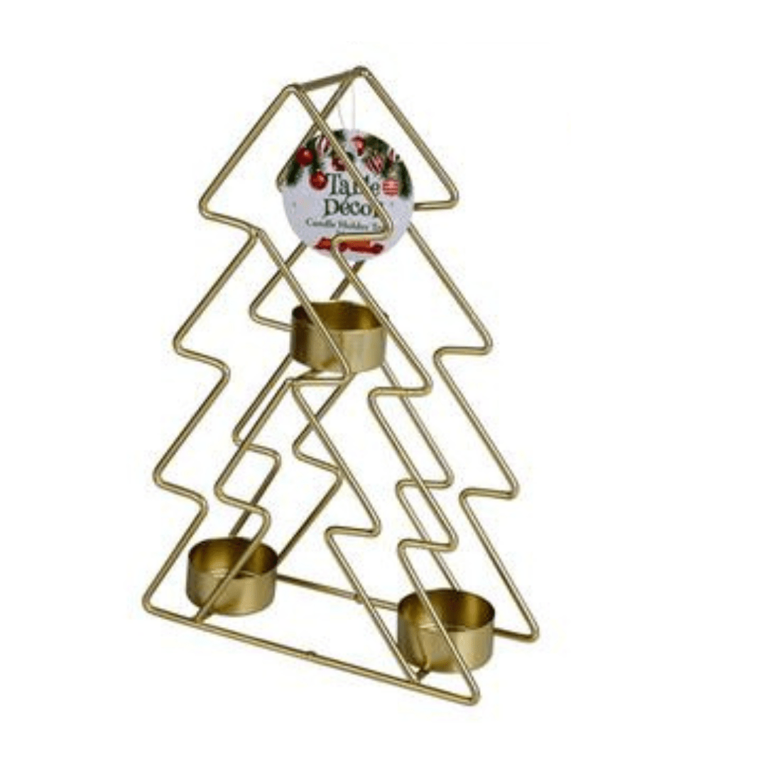 Xmas Table Decor Candle Holder Tree - 24cm - Retail Therapy Online