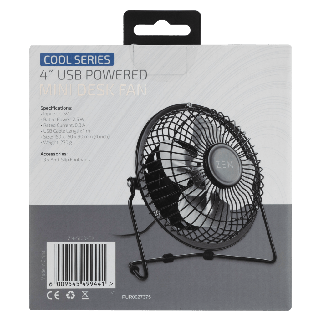 ZEN Cool Series 4 inch Mini Desk Fan - Retail Therapy Online