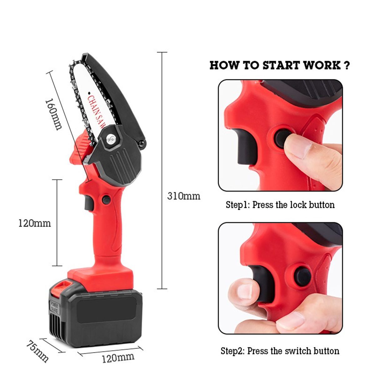 Homemax Handheld Chain Saw & Case