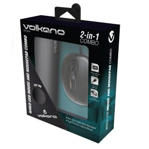 Volkano Slick Series Wired USB Mouse & Pad Combo - Retail Therapy Online
